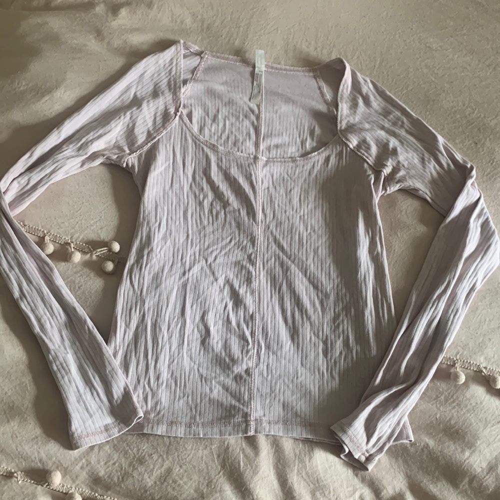Free People blush pink long sleeve top size medium
